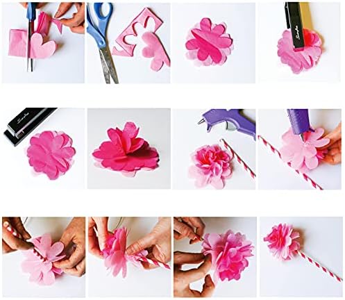 VieFantaisie 360 Yaprak Doku Kağıt Toplu, 12 x 8 Çeşitli Renkler Doku Kağıt Hediye Sarma Doku Kağıt, 36 Renkli Doku Kağıt için