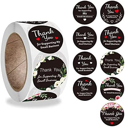 500 adet Çiçek Teşekkür Ederim Çıkartmalar Hediye Dekorasyon Sticker Sipariş için, Düğün, Noel, Doğum Günü
