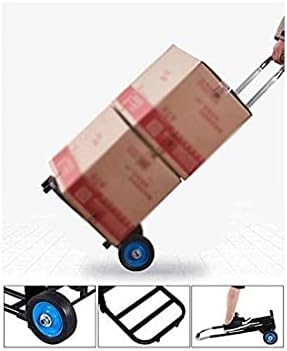 KJLY Katlanır Sepeti ile Tekerlekler, Alüminyum Alaşım Platformu El Kamyon Bahçe Arabaları Alışveriş Sepeti, ayarlanabilir Yükseklik