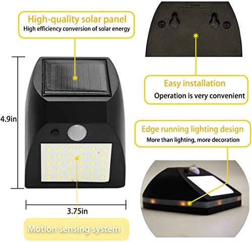X-PREK güneş enerjili hareket sensörü sensörlü ışık, açık kablosuz su Geçirmez güvenlik güneş enerjili bahçe ışıkları Patio Yard