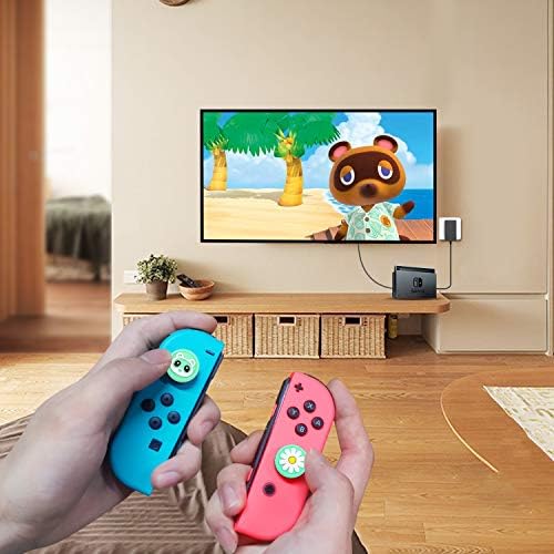 Yeşil Rakun ve Kedi Pençe Başparmak Kavrama Kapakları 4 adet, Nintendo Anahtarı ve Lite için Daugee Joystick Analog Kap, Joy-Con