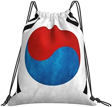 Kore bayrağı ipli sırt çantası, spor salonu Sackpack çanta Yoga spor yüzme seyahat plaj İçin