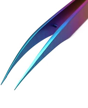2 Adet Gökkuşağı Titanyum Alaşım Cımbız Yüksek Hassasiyetli Kavisli Cımbız Kaş Kirpik Cımbız Manikür Nail Art Craft Araçları