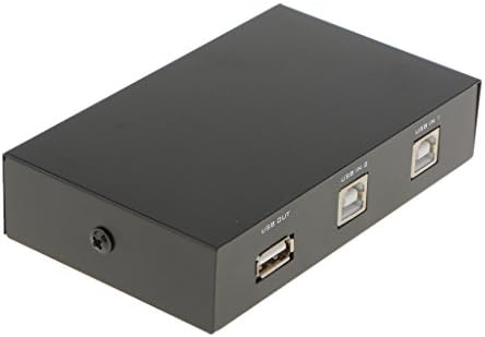 Kesoto 2 Bilgisayar 2 Bağlantı Noktalı USB 2.0 Çevresel Paylaşım Anahtarı, Siyah