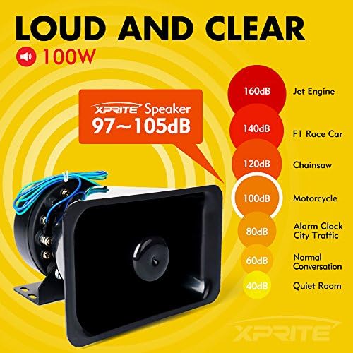 Xprite Kompakt 100 Watt Yüksek Performanslı Siren Hoparlör (Herhangi Bir 60-140 Watt Siren ile Yetenekli)