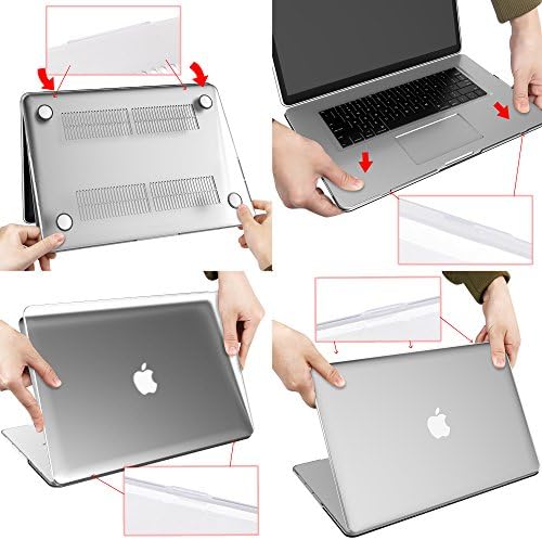 B BELK MacBook Air 13 İnç Kılıf ile Uyumlu 2010-2017 Yayın Modeli A1466 A1369, Şeffaf Plastik Dizüstü Sert Kabuk Kılıf + Klavye