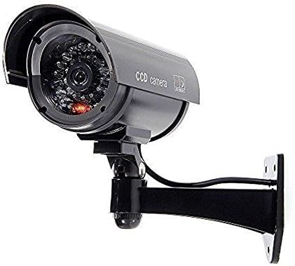 HOUTBY 4 X Simüle Siyah Sahte Kukla Güvenlik CCTV Kamera Su Geçirmez IR led ışık Açık Kapalı Gözetim