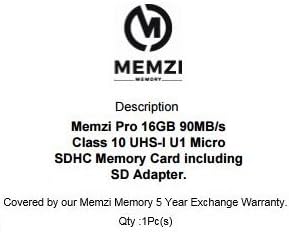 MEMZİ PRO 16 GB Sınıf 10 90 MB/s Micro SDHC Hafıza Kartı SD Adaptörü ile Garmin Nuvi 2700 Serisi Sat Nav için