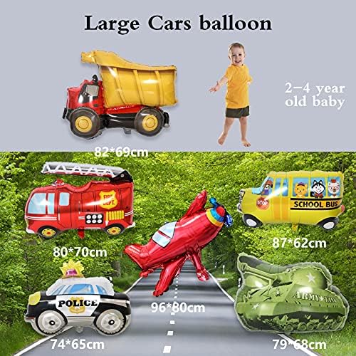 Ulaşım Doğum Günü Partisi Dekorasyon Malzemeleri Araba Balonlar okul otobüsü itfaiye kamyonu Polis Araçları Balonlar Çocuklar