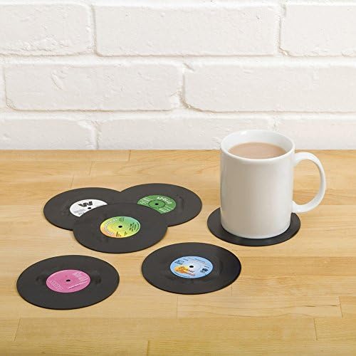 Monbedos 6 Adet Retro Vinil Fincan Mat Lp Kayıt Tarzı Coaster Kaymaz Yalıtımlı Kahve İçecek Mat Klasik Müzik Tarzı Fincan Mat