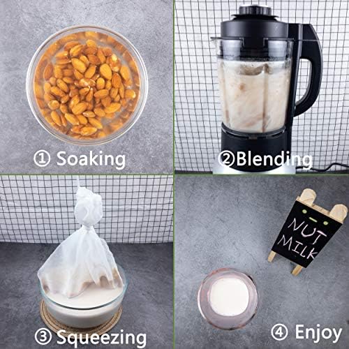 2 Paket-80 Mikron Somun Süt Torbası - 12X12 İnç-Çoklu Kullanım Yeniden Kullanılabilir Gıda Süzgeci, Soğuk Demleme Kahve Torbası,