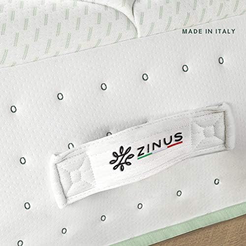 Zinus Italian Made 12 İnç Zeytinyağlı Cep Yaylı Hibrit Yatak / Made in Italy / OEKO-TEX Sertifikalı / Hareket İzolasyonu için