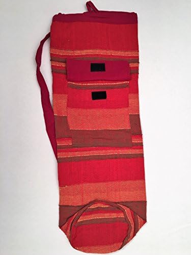 Yoga mat çantası / Handloom Yoga Mat Çantası/ Büyük yoga mat çantası/ Yoga çantası / Cepli Yoga mat çantası / Kırmızı yoga çantası
