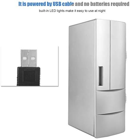 CHENQIAN Taşınabilir USB Mini Buzdolabı Dondurucu buzdolabı soğutucu ve ısıtıcı için Ev Ofis Araba Tekne Gümüş
