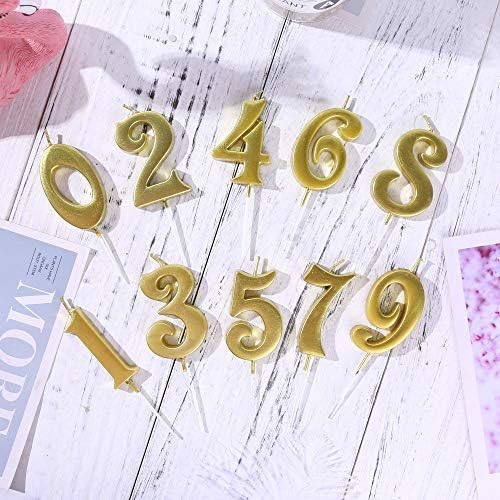 Altın 25th & 52nd Numarası Doğum Günü Mumlar Kek Topper için, Numarası 52 25 Glitter Premium Mum Parti Yıldönümü Kutlama Dekorasyon