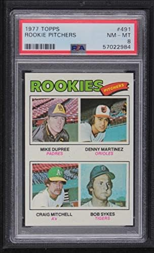 1977 Topps 491 Çaylak Atıcılar Dennis Martinez / Craig Mitchell / Bob Sykes / Mike Dupree Padres / Orioles / Atletizm / Kaplanlar