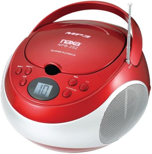 NAXNPB252RD-NAXA NPB252RD Taşınabilir CD MP3 Çalar ile AM FM Stereo (Kırmızı)