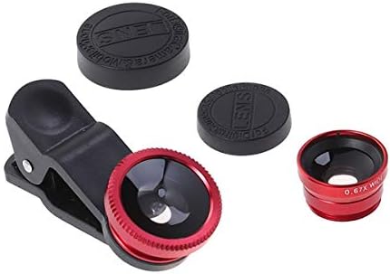 Hemobllo Taşınabilir Cep Telefonu Kamera Lens Süper Geniş Açı Lens Makro Lens Balıkgözü Lens Klip 3 in 1 Cep Telefonu Lens iPhone