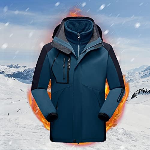 Erkek Kış Açık Ceketler Rahat Kapüşonlu Fermuar Kalınlaşmak Dağcılık Giyim Rüzgar Geçirmez Su Kayak Ceket Mont