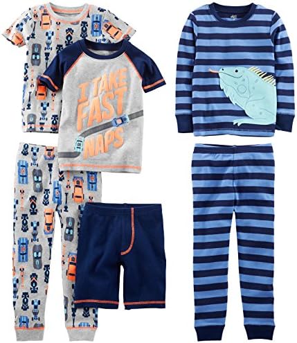 Carter'ın Bebekleri, Yeni Yürümeye Başlayan Çocukları ve Erkek Çocuklarının 6 Parçalı Rahat Pamuklu Pijama Setinden Basit Sevinçler
