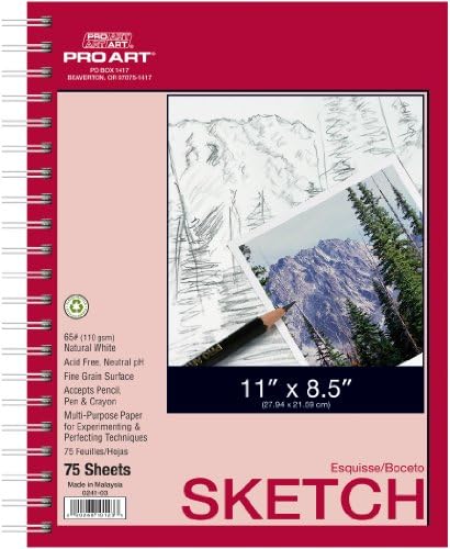 PRO ART 8-1 / 2 inç x 11 inç Eskiz Kağıt Pedi, 75 Sayfa