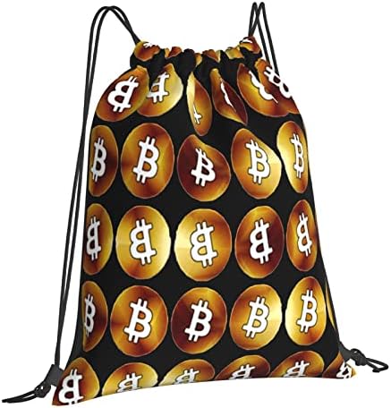 İpli sırt çantası spor salonu alışveriş spor Yoga için orijinal Bitcoin bakır dize çanta Sackpack