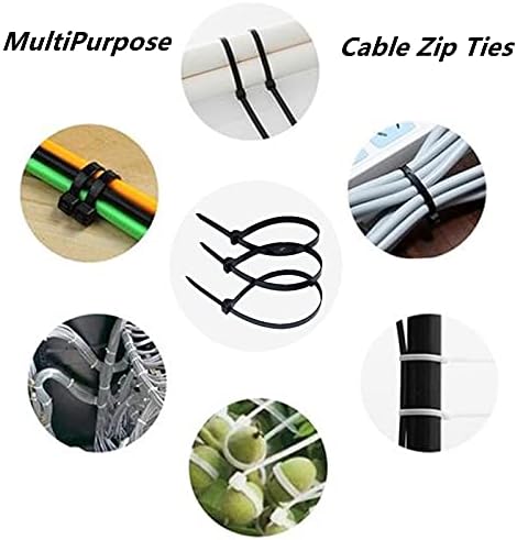 500 Pcs Zip Kordon Bağları Ağır 4/6/8/10/12 inç Öz-Kilitleme Naylon Kablo Bağları Set, 20 Pcs Kablo Bağları Yapıştırıcı Montaj,