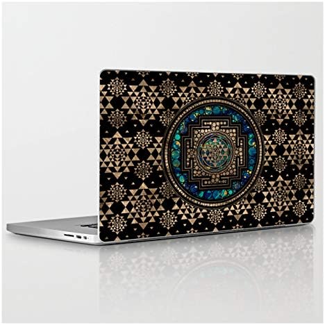 MacBook ile Uyumlu Dizüstü Bilgisayar Cildinde Creativemotions tarafından Sri Yantra/Sri Çakra Mermer ve Altın
