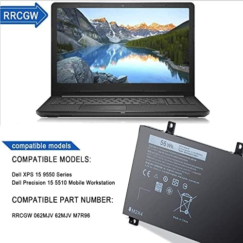 Yedek RRCGW Laptop Batarya ile Uyumlu Dell M7R96 62MJV XPS 15 9550 Hassas 5510 [11.4 V 56Wh]