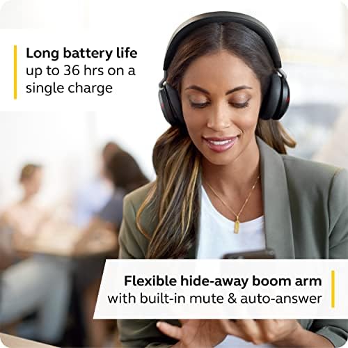 Jabra Evolve2 75 Şarj Yuvası ve 8 Mikrofon Teknolojisine Sahip Kablosuz PC Kulaklığı-Gelişmiş Aktif Gürültü Engelleme Özelliğine