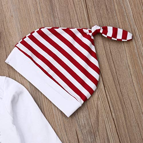 3 Adet Yenidoğan Bebek Erkek Kız Yılbaşı Kıyafetleri, Mektup Baskı Uzun Kollu Romper + Hayvan Baskı Ekose Pantolon + Şapka Setleri