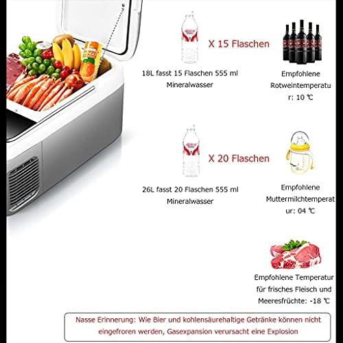 JIAX Araba Buzdolabı Taşınabilir 12/220 V Mini Buzdolabı Dondurucu Araba Buzdolabı, elektrikli Soğutucu Kutusu için Kamp için,