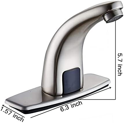 Greenspring Fotoselli banyo lavabo musluğu Fırçalanmış Nikel Otomatik Otomatik Sensör Güverte Dağı Prinç Ticari lavabo musluğu