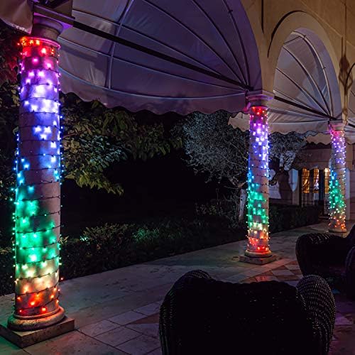 Lights4fun, Inc. 65.6 ft 250 LED RGB Twinkly Akıllı App Kontrollü İç ve Dış Mekan Kullanımı için Çok Renkli Dize ışıkları
