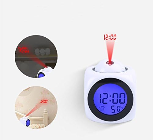 Projeksiyon Çalar Saat Uyandırma Yatak Odası ile Veri ve Sıcaklık Göstergesi Konuşma Fonksiyonu, LED Duvar / Tavan Projeksiyon,