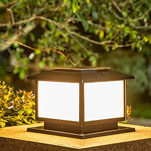 QIYHB LED güneş sonrası ışık açık, opak lamba Akrilik ev-şekil kapısı ışık ile kare akrilik ışık kaynakları / siyah için bahçe