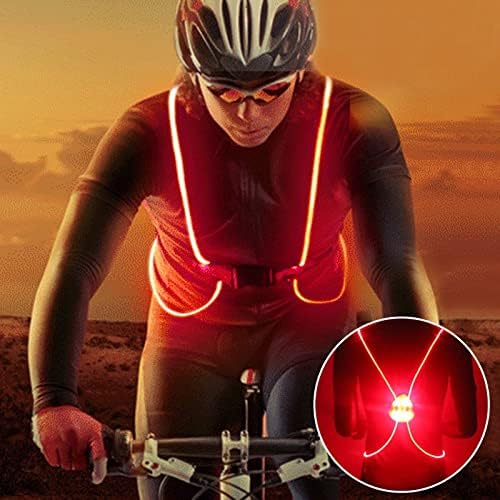 MOHuuan Renkli Işıklı Yansıtıcı Yelek Koşu Bisiklet için, Güvenlik Yelek Gece Led Dişli Erkekler Kadınlar için, Yüksek Görünürlük