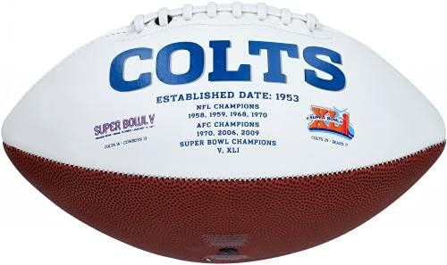 Jacob Eason Indianapolis Colts İmzalı Beyaz Panel Futbol-İmzalı Futbol Topları