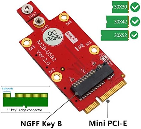 Sara-u M. 2 Anahtar B Mini PCI-E Adaptörü Dönüştürücü ile Çift NANO SIM Kart Yuvası için 3G / 4G / 5G Modülü