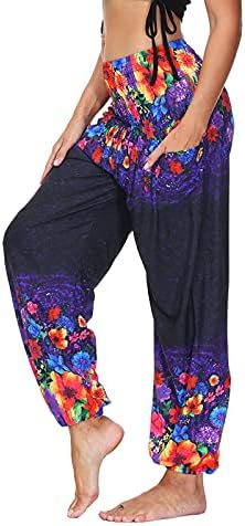 Kadınlar için Harem Pantolon Hippi Bohem Rahat Çingene Pantolon, Bayanlar Yoga Pantolon-Baggy Boho Harem Pantolon