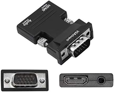 YACSEJAO HDMI VGA Adaptörü ile 3.5 mm Ses Jakı HDMI Kadın VGA Erkek Dönüştürücü,Bilgisayar için Uyumlu, Masaüstü, Dizüstü, PC,