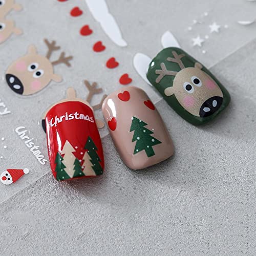 Renkli Merry Christmas Santa ELK Noel Ağacı Noel Nail Art DIY Tırnak Tasarım Manikür Aracı Penguen Tırnak Çıkartmalar(3)