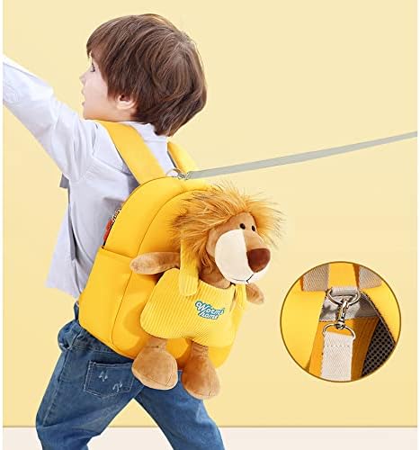 KLgerı Schoolbag Anaokulu 2-3-4-5 Yaşında Kız Bebekler Genç Çocuk çizgi film bebeği Erkek Bebek Sırt Çantaları (Sarı, S)