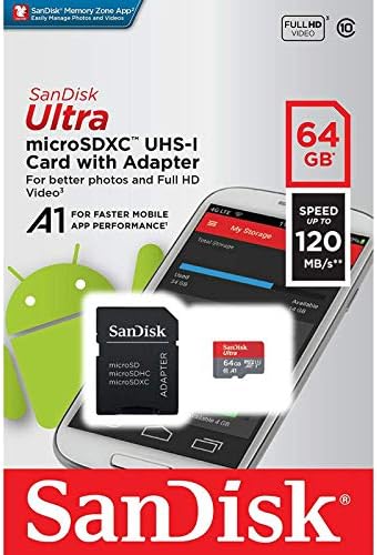 Ultra 64 GB microSDXC Sony F3311 Artı SanFlash ve SanDisk tarafından Doğrulanmış Çalışır (A1/C10/U1/8 k/120MBs)