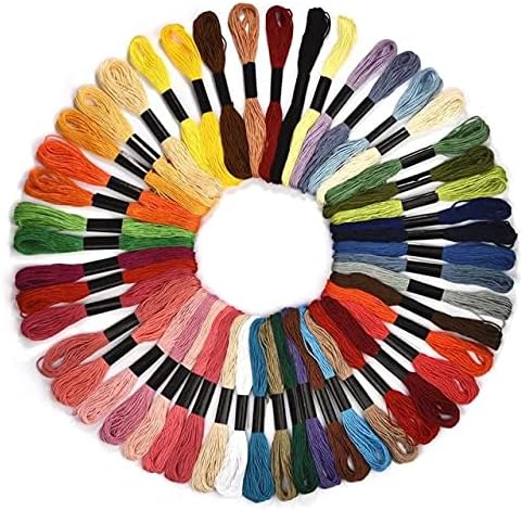 BOKA Store-24/36/50/100 adet Nakış Ipliği Renkli Ipi Çapraz Dikiş Kiti Gökkuşağı Nakış DIY Konuları El Sanatları Pamuk Dikiş