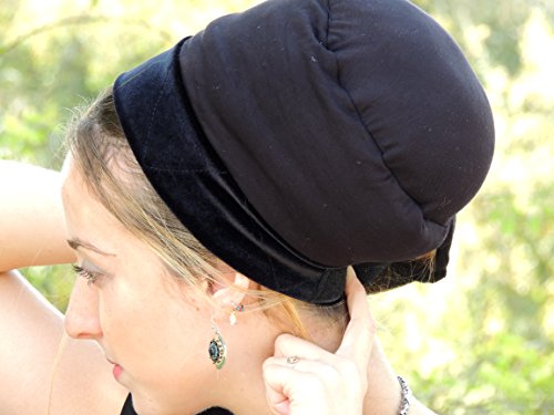 Sara Attali Tasarım Tichel Mousse Volumizer & Anti Kayma Kafa Headcovering Başörtüsü Bir Boyut Siyah