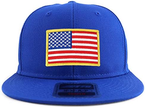 Armycrew Sarı Amerikan Bayrağı Yama Gençlik Boyutu Üstün Pamuk Dimi Flatbill Snapback Şapka