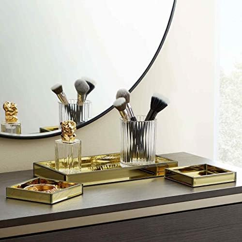 3 Set Dikdörtgen Altın Ayna Tepsiler Vanity Parfüm Makyaj Mum Tepsi Plaka Ev Dekor Hediye