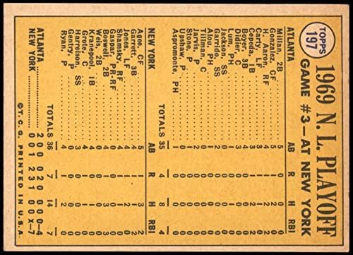 1970 Topps 197 1969 NL Playoff-Oyun 3-Ryan Günü Kurtarıyor Nolan Ryan / Wayne Garrett Mets / Braves (Beyzbol Kartı) ESKİ Mets