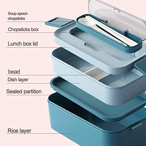 Yemek kabı Çift bento kutusu Taşınabilir Açık gıda saklama kapları Sızdırmaz Japon tarzı yemek kabı Bölmesi soğutucu kutuları